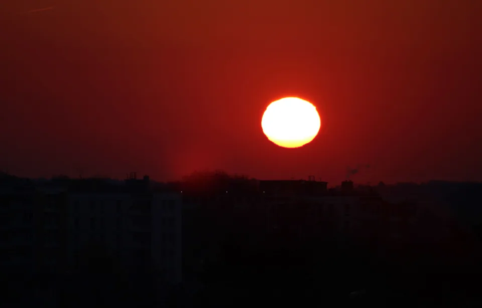 Coucher de soleil sur la ville